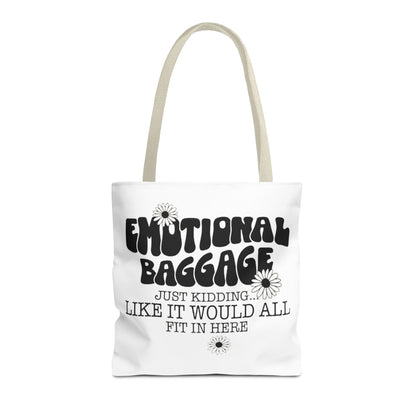 Tote Bag — "Emotional Baggage" Funny Quote Tote with Daisy Vibe