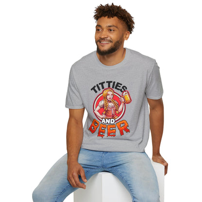 T-Shirt — "Titties and Beer" Oktoberfest Beer Girl Graphic Tee