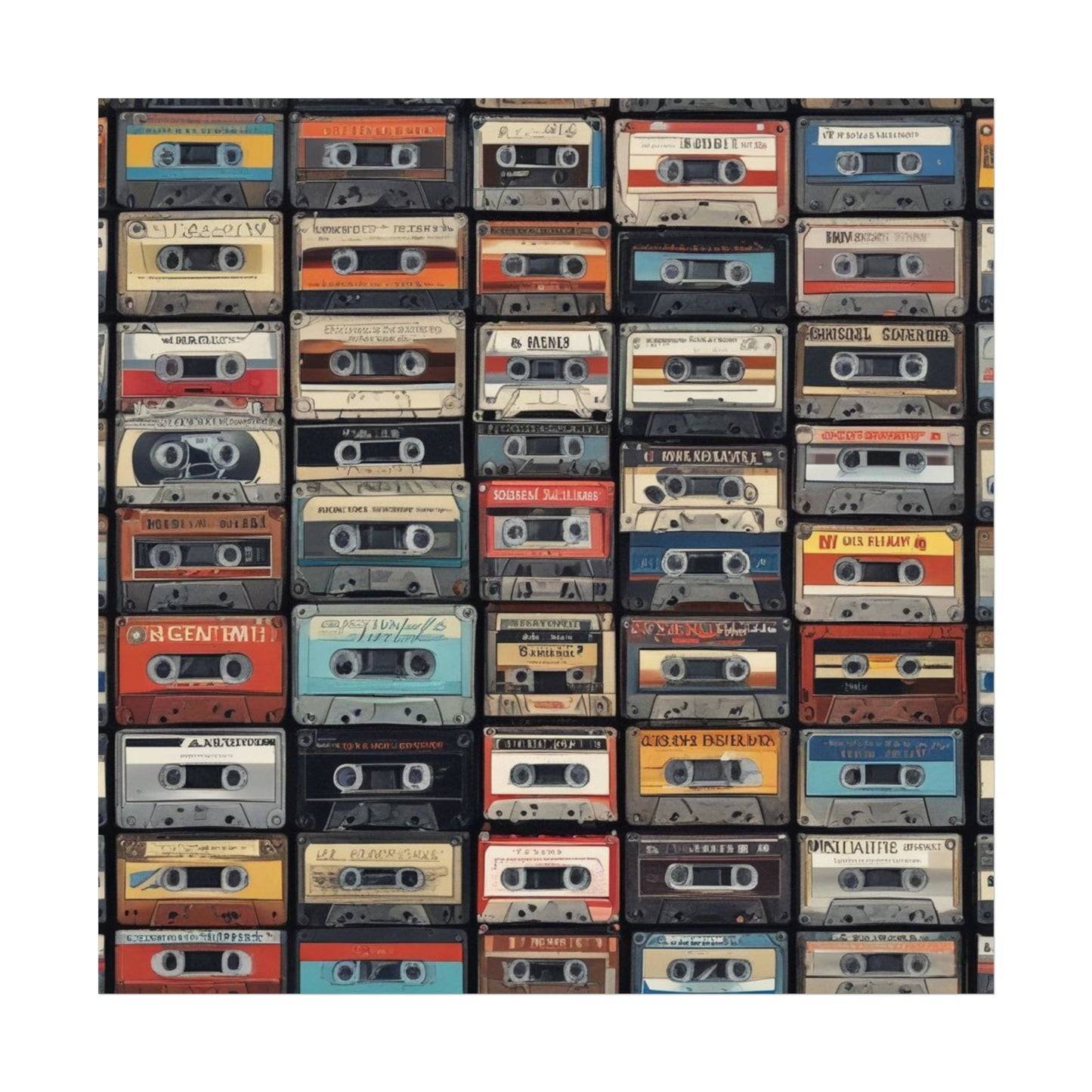Cassette Tape Collage Fine Art Poster