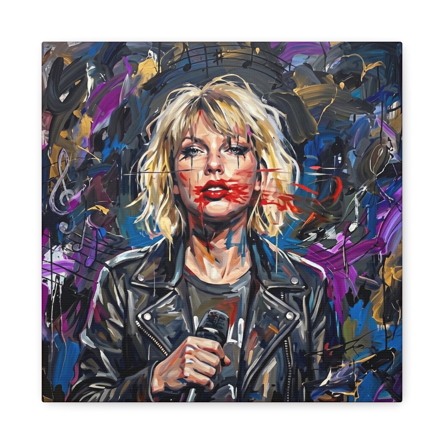 SMEARED THE LIPS Swift Portrait Canvas Art — Matte Stretched Canvas Print