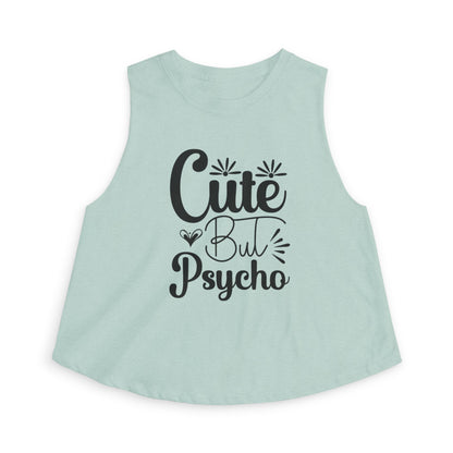 Cute But Psycho Crop Top — Funny Women's Graphic Tank