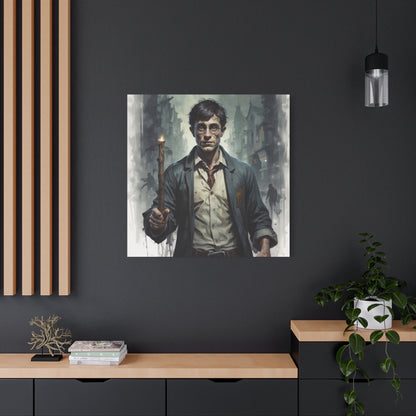 Dark Harry Canvas Print — Moody Urban Fantasy Stretched Wall Art