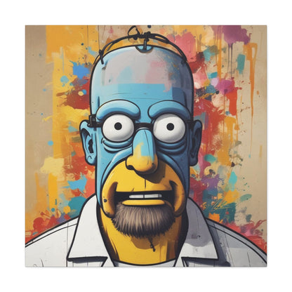 Pop Art Cartoon Canvas Wall Art — Colorful Abstract Character Portrait