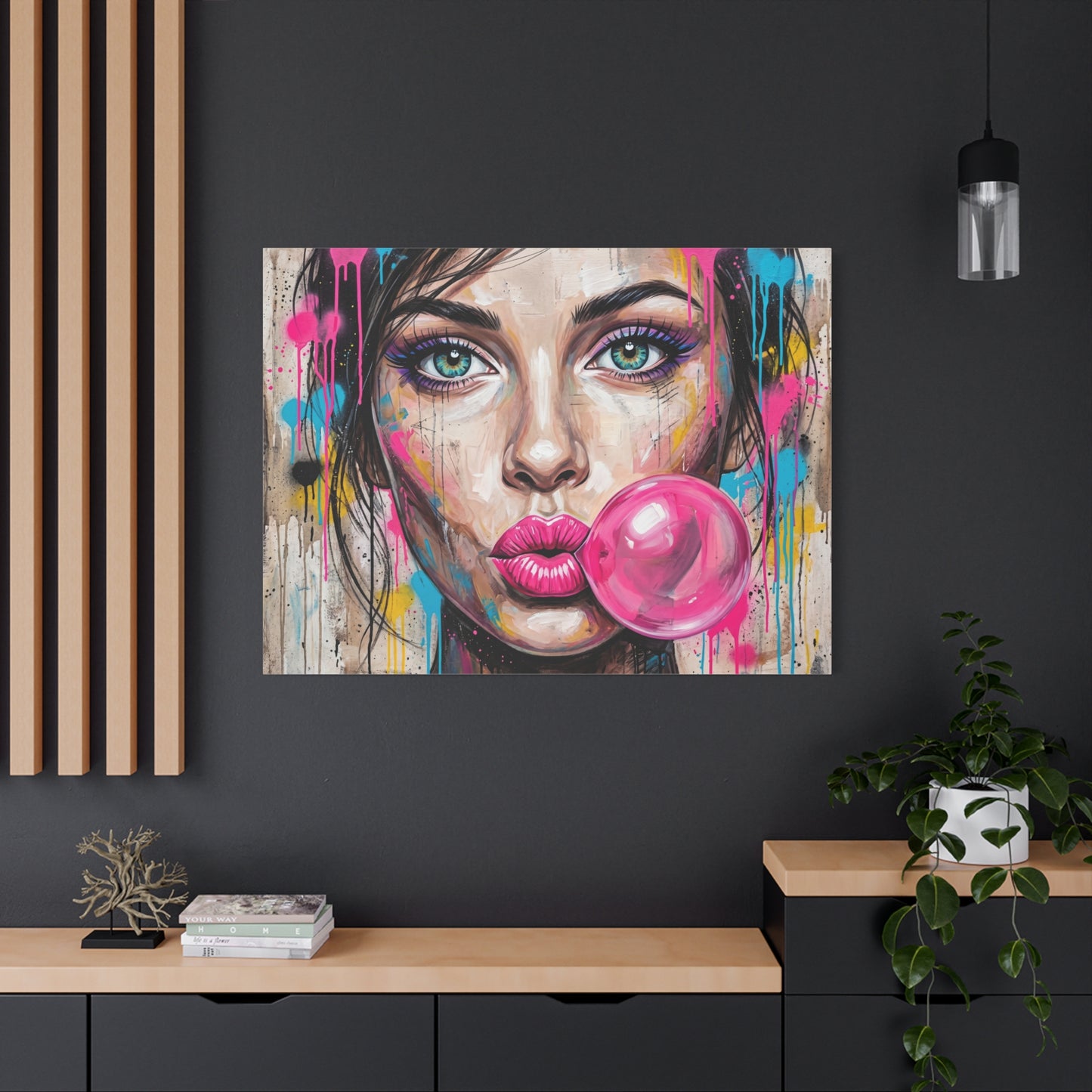 Abstract Bubble Girl Canvas Print — Matte Stretched Wall Art