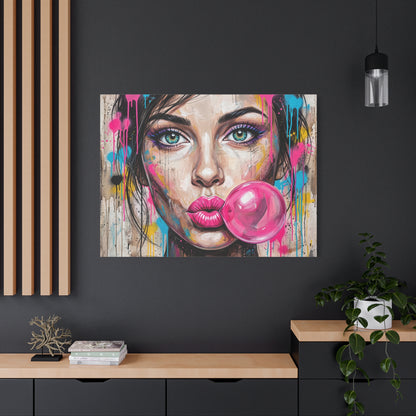 Abstract Bubble Girl Canvas Print — Matte Stretched Wall Art