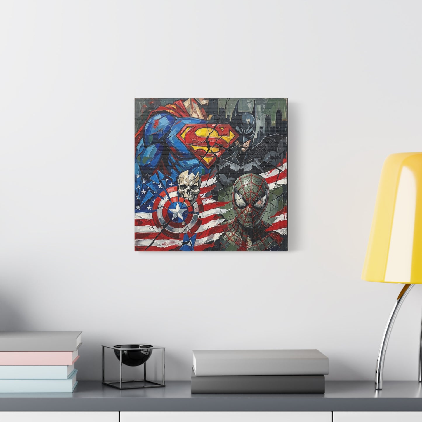 Superhero Abstract Canvas Wall Art Print