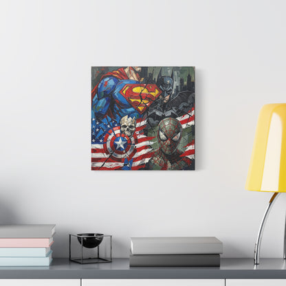 Superhero Abstract Canvas Wall Art Print