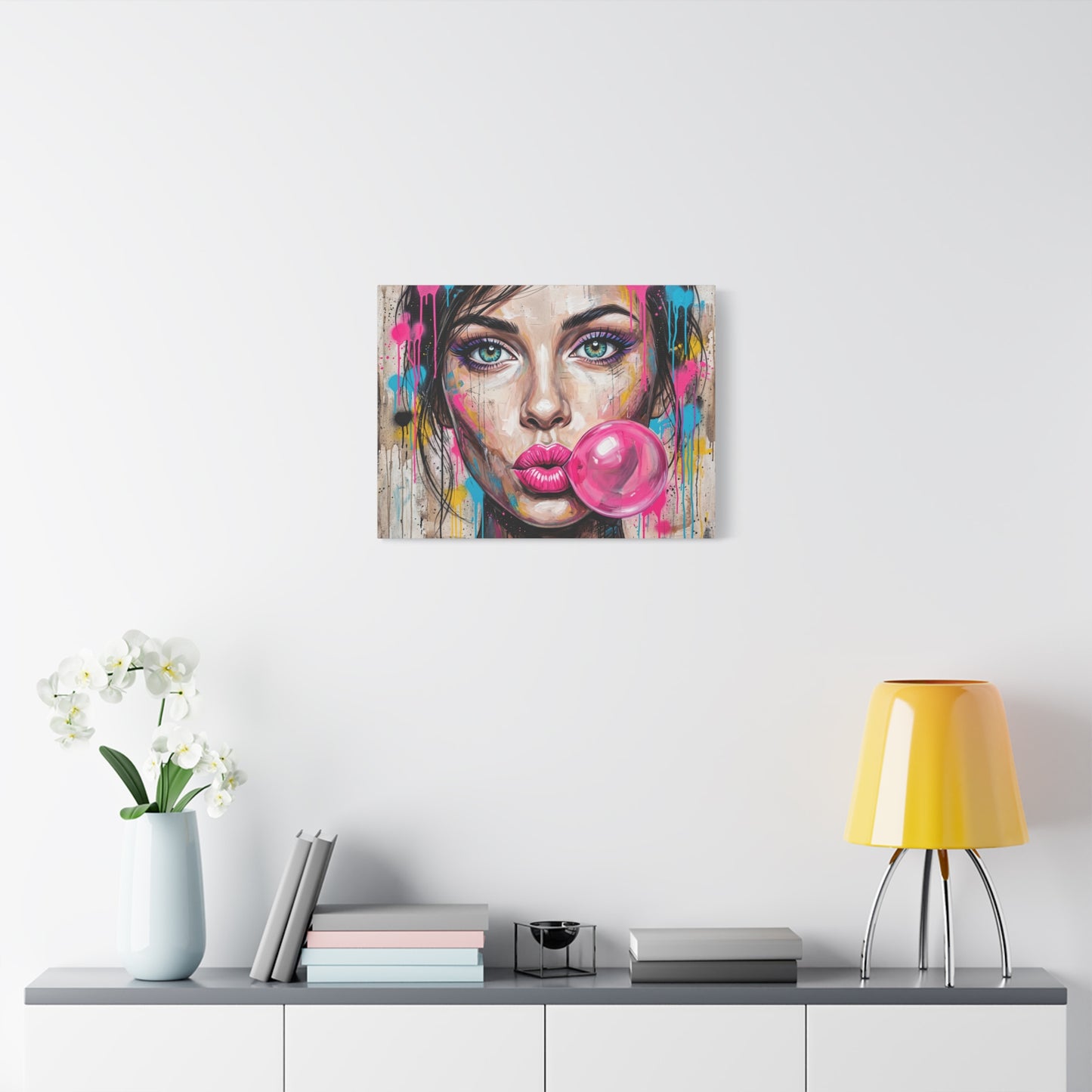 Abstract Bubble Girl Canvas Print — Matte Stretched Wall Art