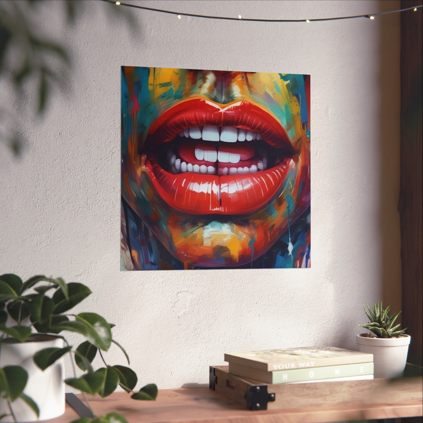 Colorful Pop Art Lip Poster Fine Art Print