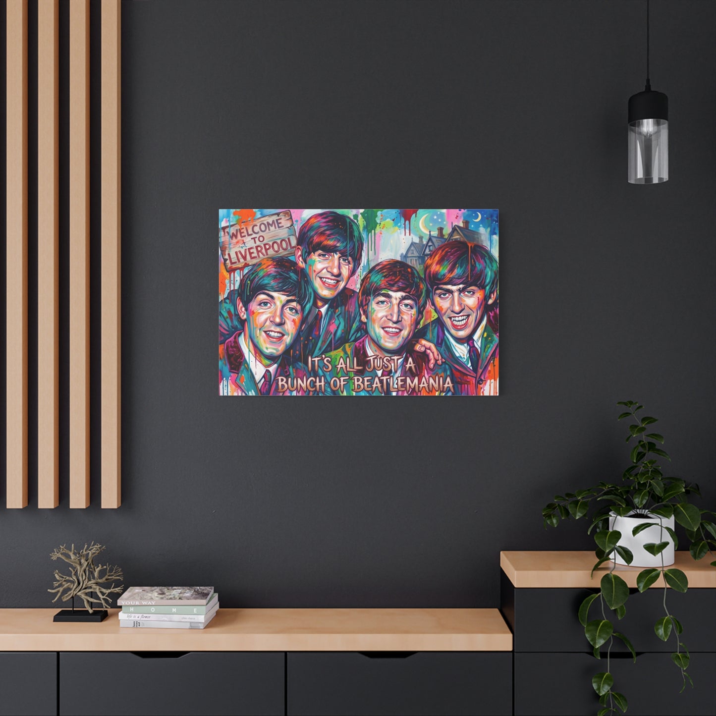 Pop Art Canvas Print - "It's All Just a Bunch of Beatlemania" Matte Stretched Wall Art