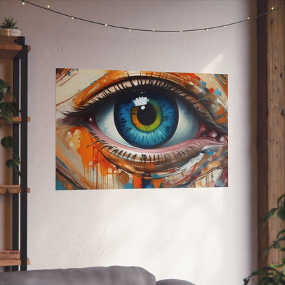 Vibrant Blue Eye Surreal Wall Art Print