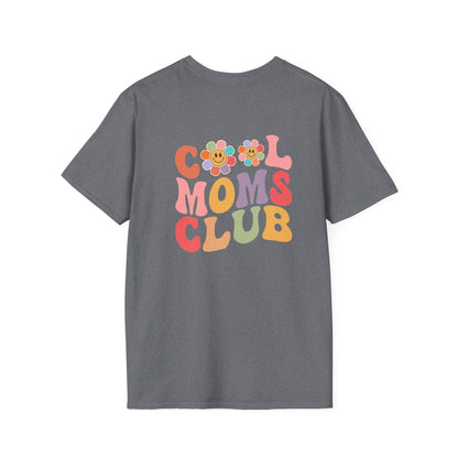 Cool Moms Club T-Shirt — Retro Floral Smiley Tee for Trendy Moms