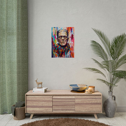 Frankenstein Color Splash Poster — Vibrant Pop Art Horror Wall Print