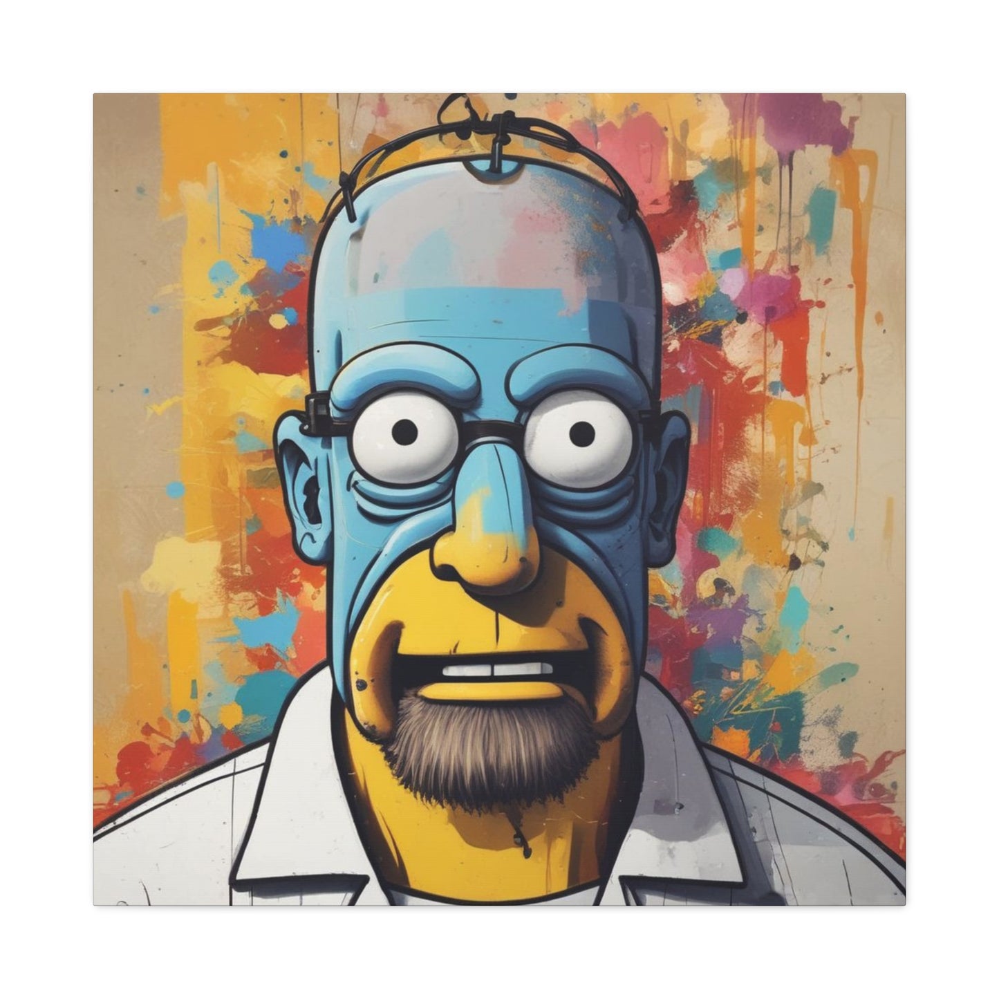 Pop Art Cartoon Canvas Wall Art — Colorful Abstract Character Portrait
