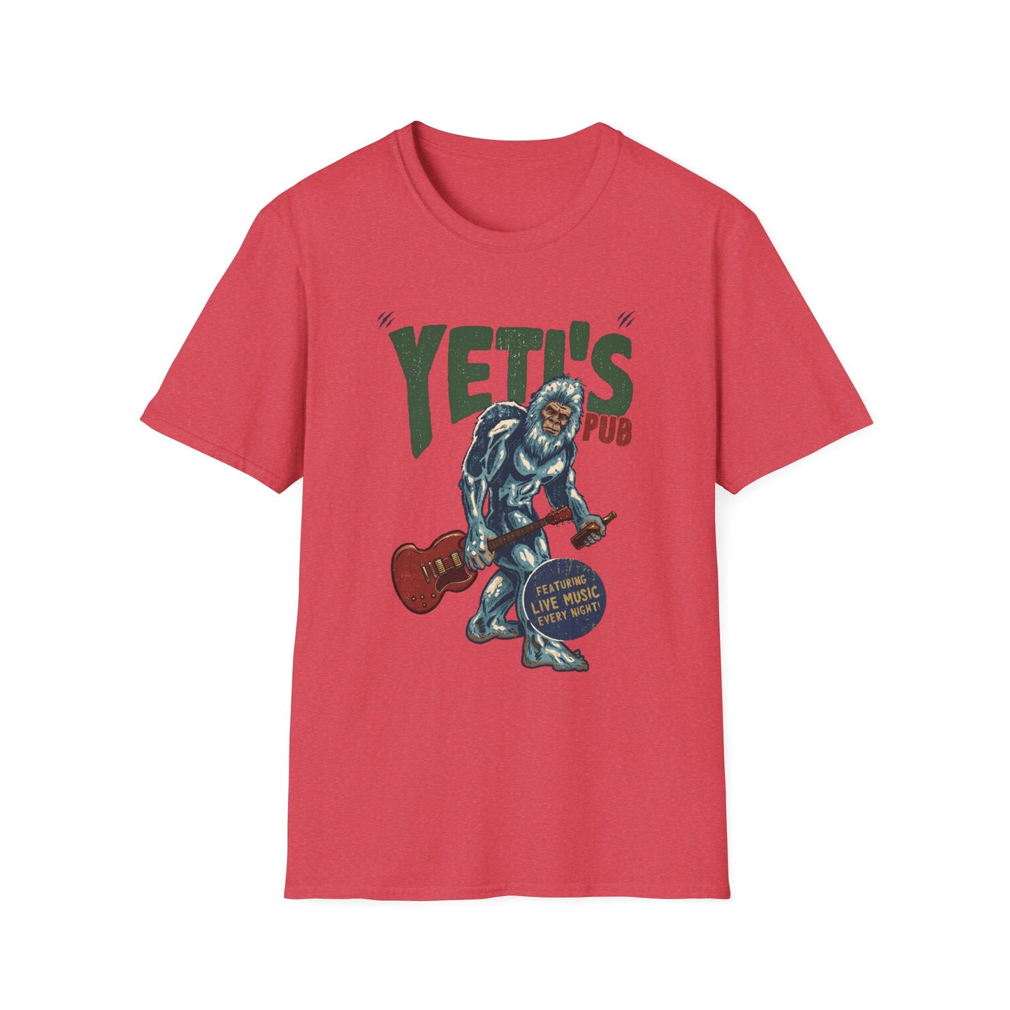 Yeti's Pub Graphic T-Shirt — Vintage Rock Band Snowman Design