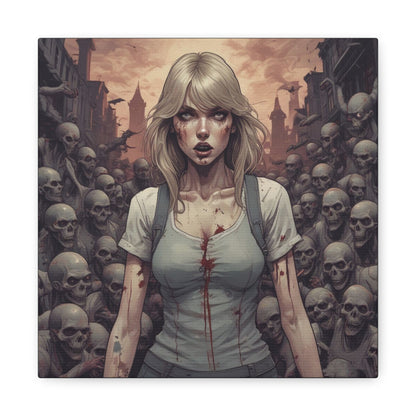 Zombie Swift Matte Canvas Wall Art — Gory Gothic Horror Illustration
