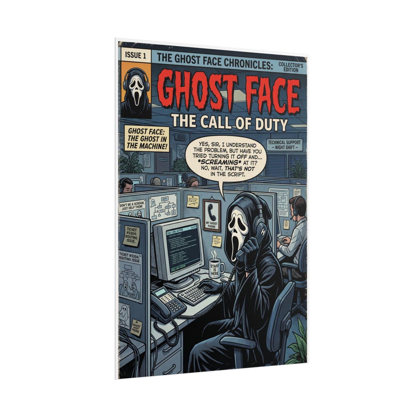 Ghost Face: The Call of Duty Comic Poster — Rolled Horror Movie Art Print