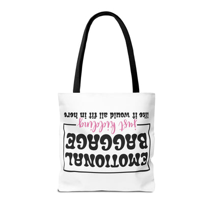 Emotional Baggage Tote Bag — Funny "Emotional Baggage (just kidding)" Reusable Shopper