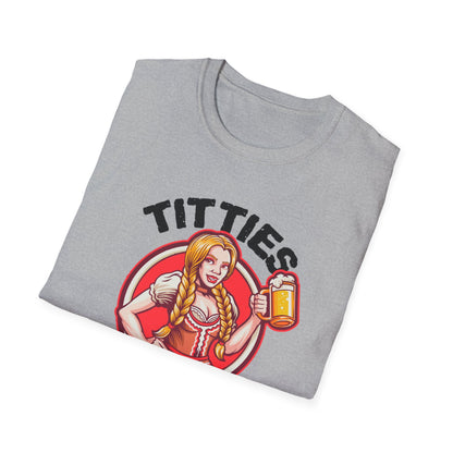 T-Shirt — "Titties and Beer" Oktoberfest Beer Girl Graphic Tee