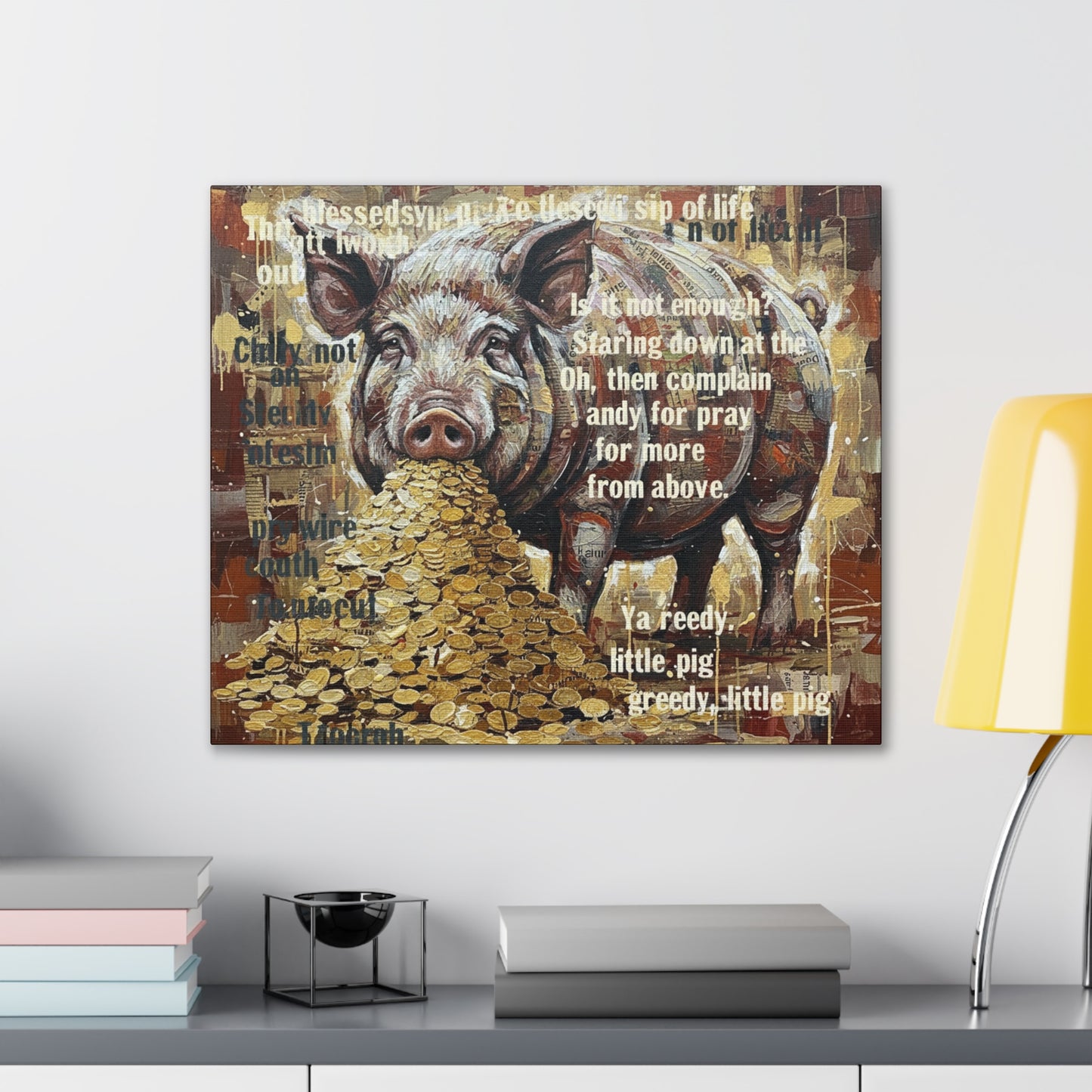 DMB Pig Inspired art - 'Greedy Little Pig' Farmhouse Wall Art