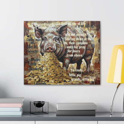 DMB Pig Inspired art - 'Greedy Little Pig' Farmhouse Wall Art