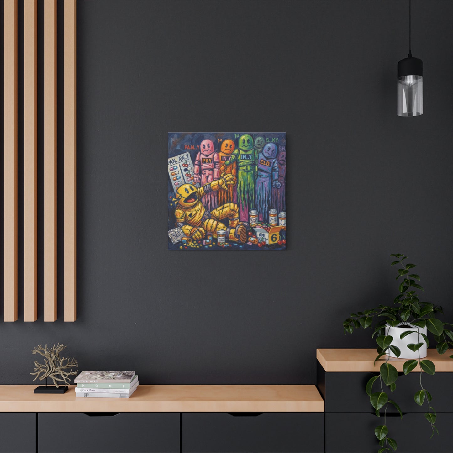 Depressed Pacman Canvas Wall Art Print