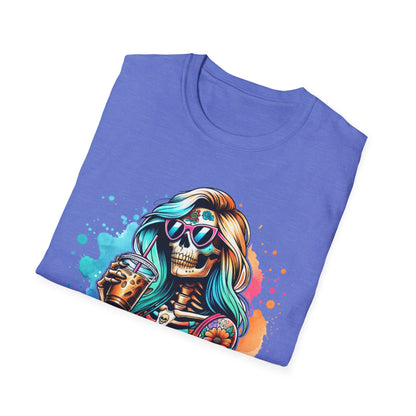 Cool Moms Club Skull T-Shirt — Colorful Day of the Dead Mom Graphic Tee
