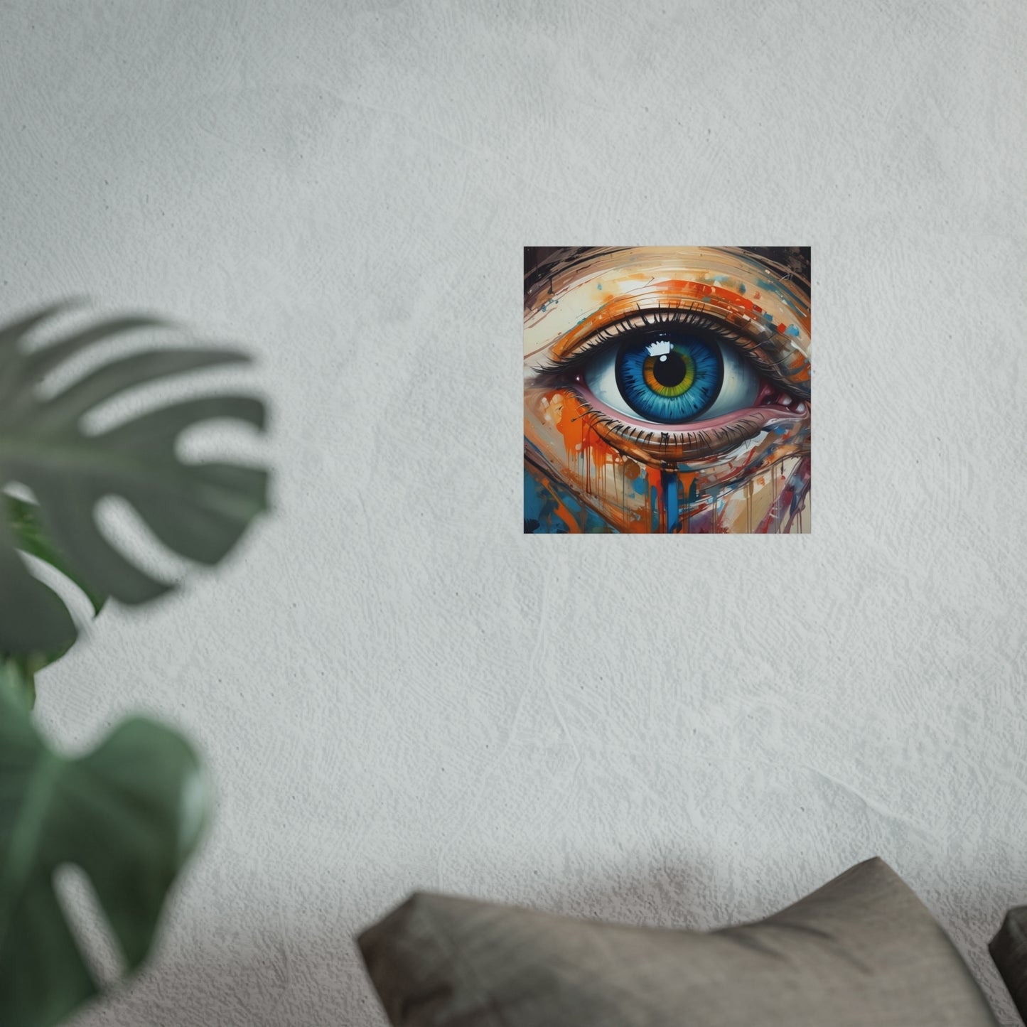 Vibrant Blue Eye Surreal Wall Art Print