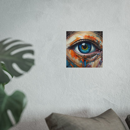 Vibrant Blue Eye Surreal Wall Art Print