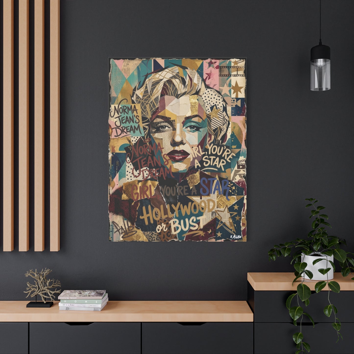 Hollywood Star Portrait Matte Canvas Wall Art, Stretched 1.25"
