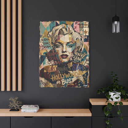 Hollywood Star Portrait Matte Canvas Wall Art, Stretched 1.25"