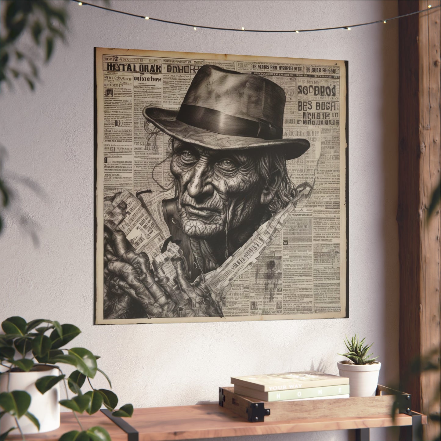 Freddy Krueger Vintage Newspaper Portrait Poster Print