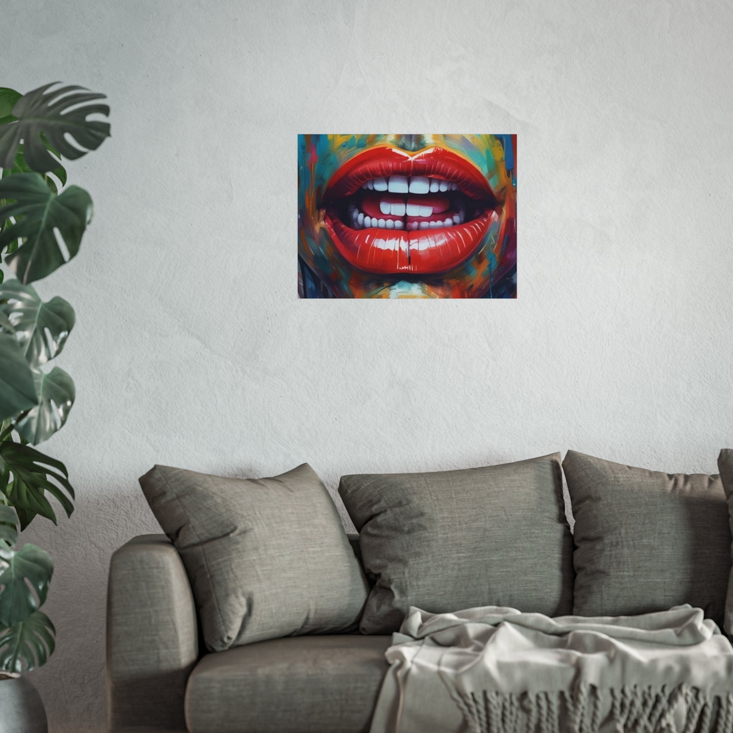 Colorful Pop Art Lip Poster Fine Art Print