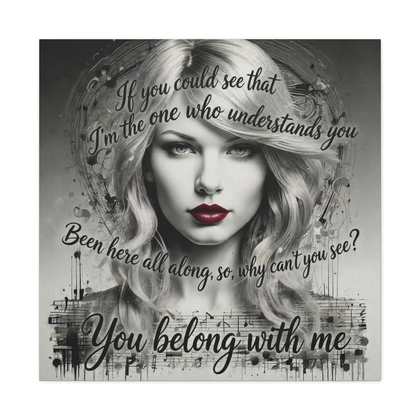 Swift Inspired "You Belong With Me" — Matte Stretched Canvas Wall Art