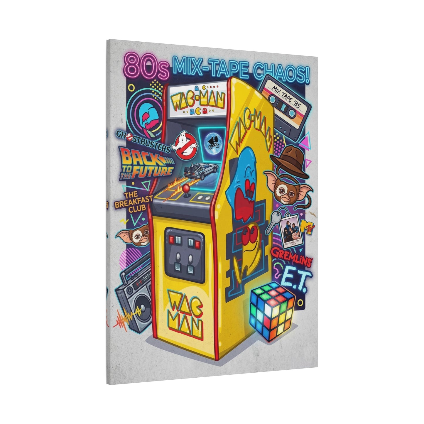 1980's Pop Culture Canvas Wall Art Print