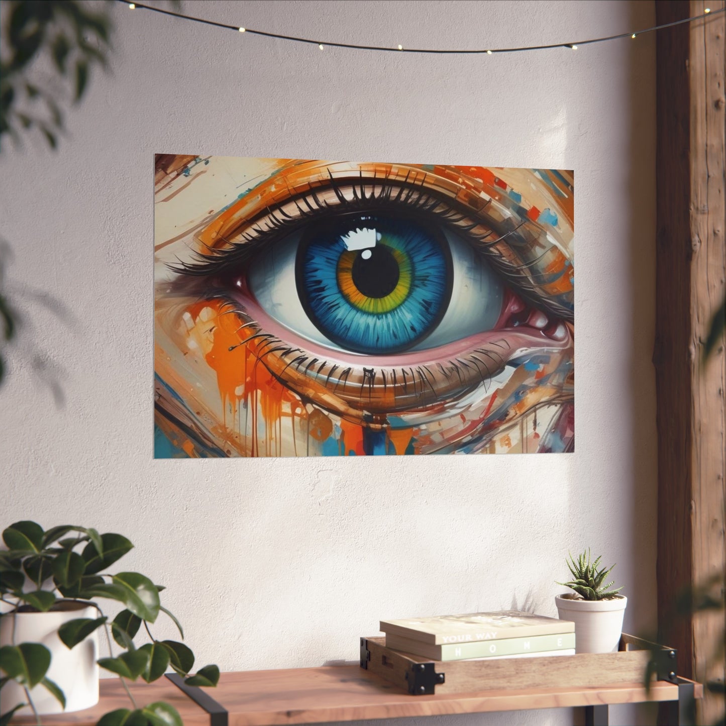 Vibrant Blue Eye Surreal Wall Art Print