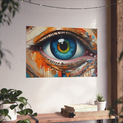 Vibrant Blue Eye Surreal Wall Art Print