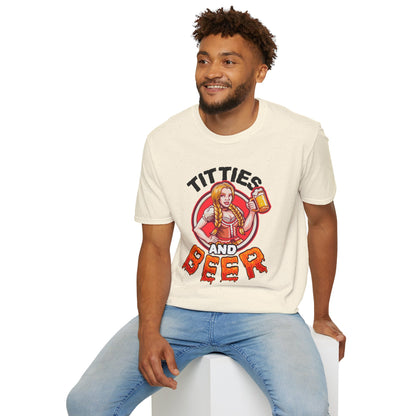 T-Shirt — "Titties and Beer" Oktoberfest Beer Girl Graphic Tee