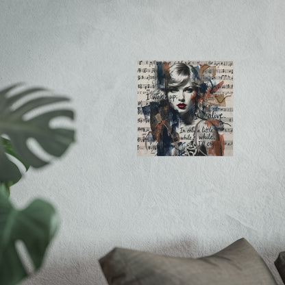 Swift Inspired Fine Art Poster — "I Wake Up; I'm Alive" Taylor-Inspired Music Portrait