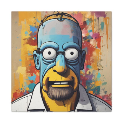 Pop Art Cartoon Canvas Wall Art — Colorful Abstract Character Portrait