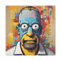 Pop Art Cartoon Canvas Wall Art — Colorful Abstract Character Portrait