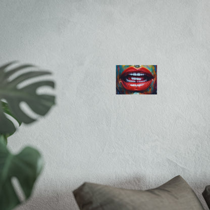 Colorful Pop Art Lip Poster Fine Art Print