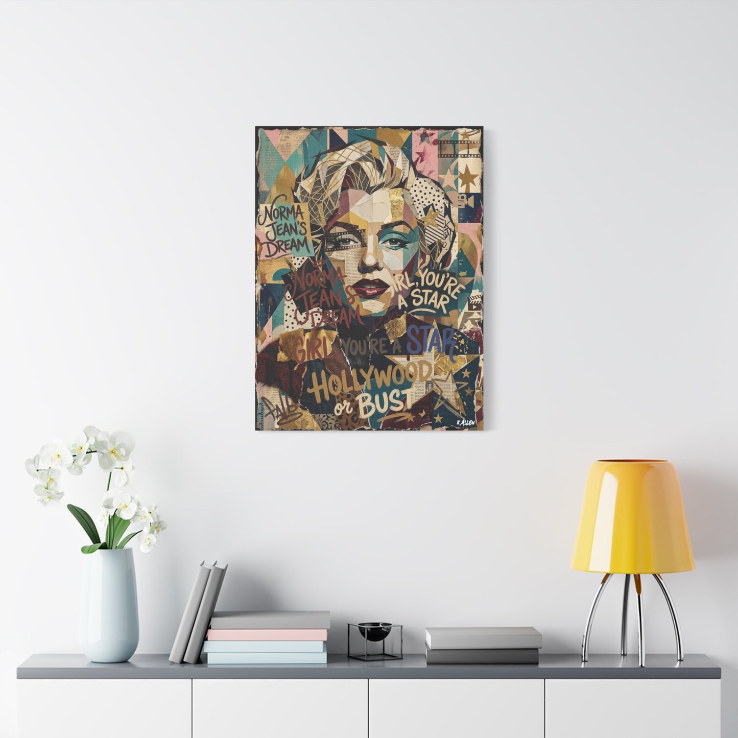 Hollywood Star Portrait Matte Canvas Wall Art, Stretched 1.25"