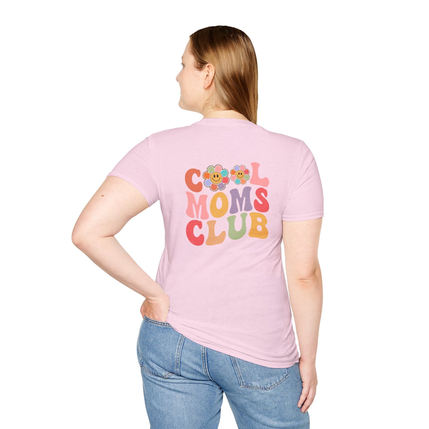 Cool Moms Club T-Shirt — Retro Floral Smiley Tee for Trendy Moms