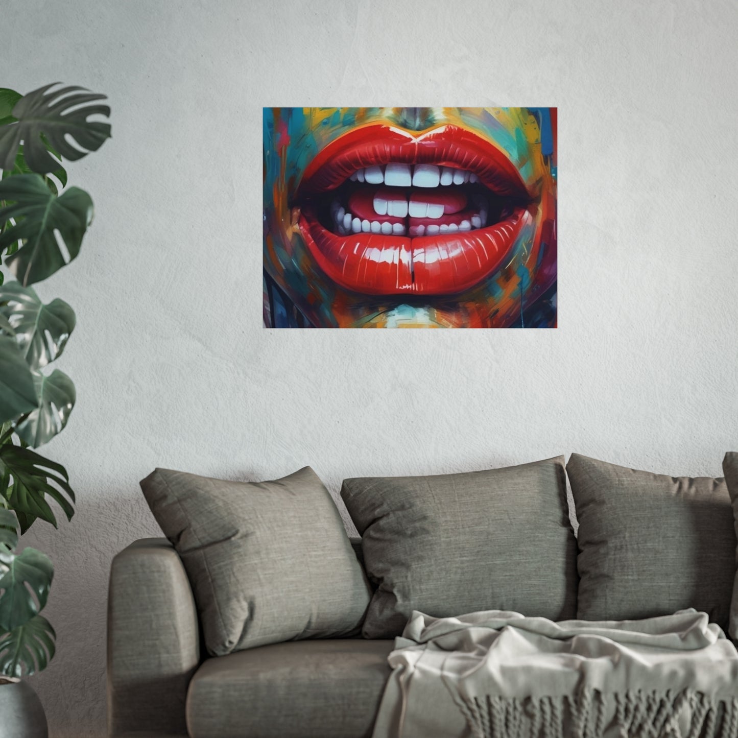 Colorful Pop Art Lip Poster Fine Art Print