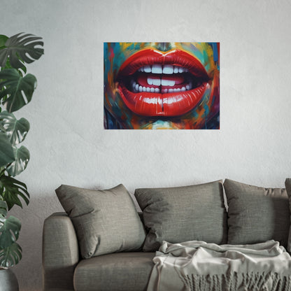 Colorful Pop Art Lip Poster Fine Art Print
