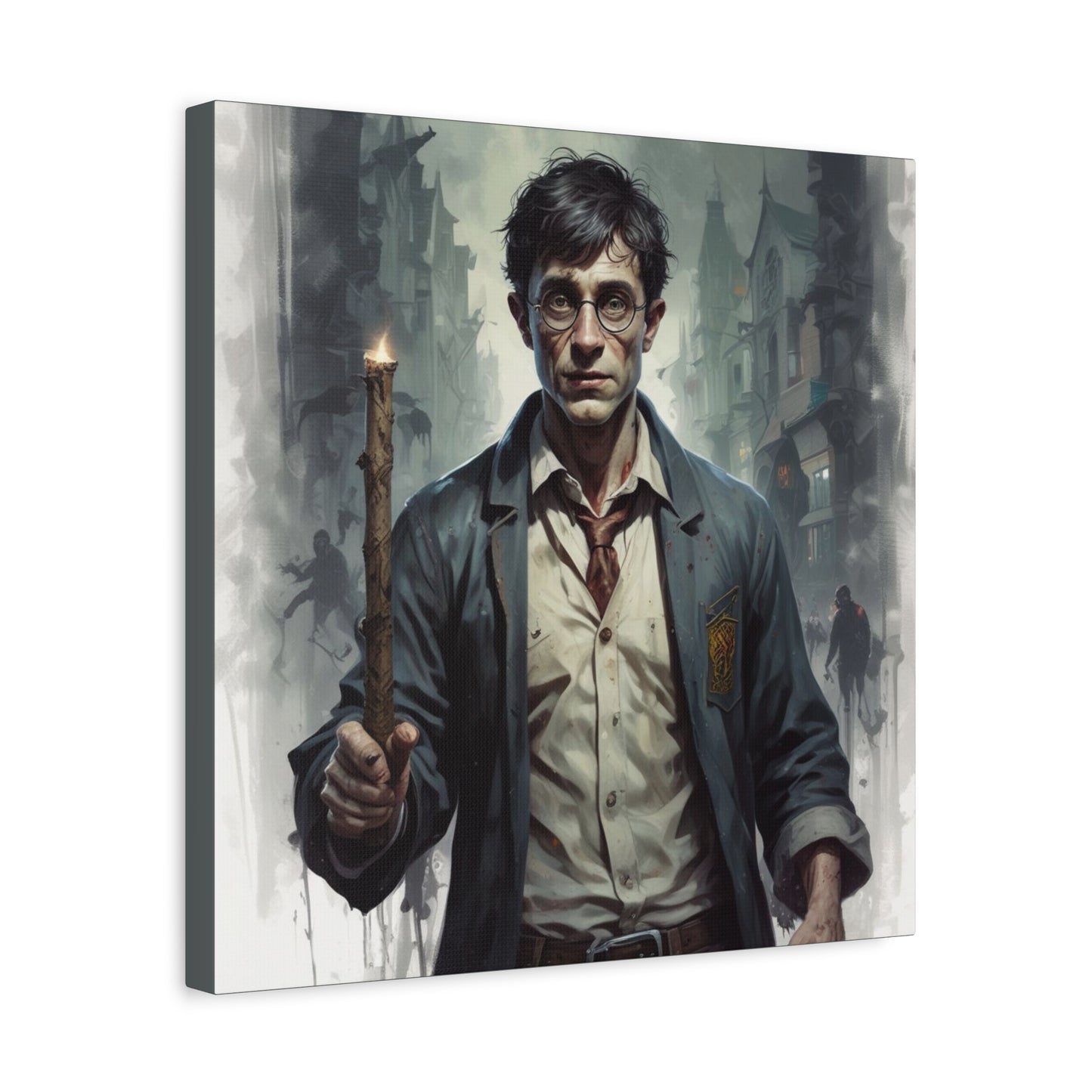Dark Harry Canvas Print — Moody Urban Fantasy Stretched Wall Art
