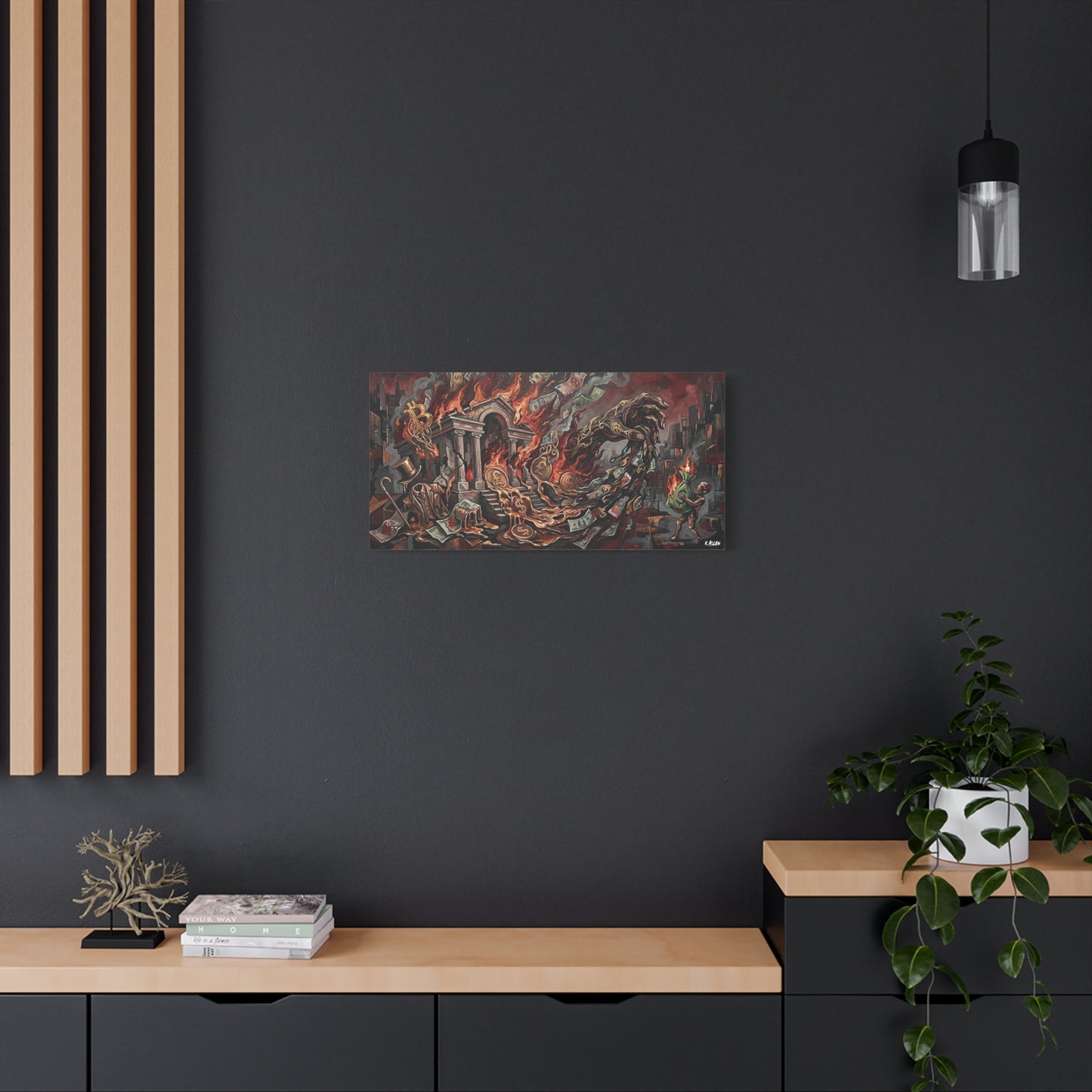 Economy Falling Canvas Wall Art Print — Matte Stretched Canvas