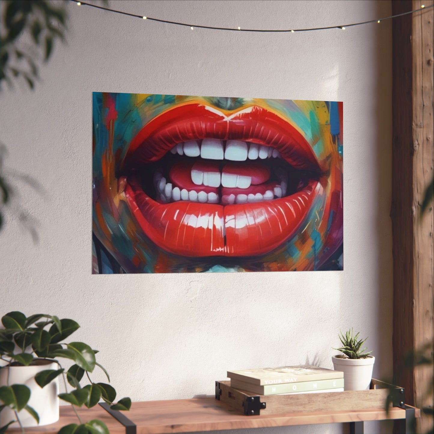Colorful Pop Art Lip Poster Fine Art Print