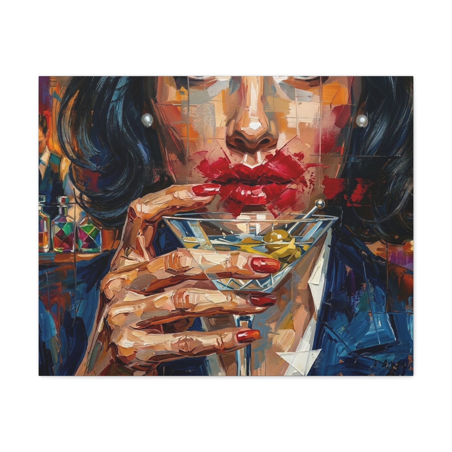 Cocktail Kiss Matte Canvas Wall Art